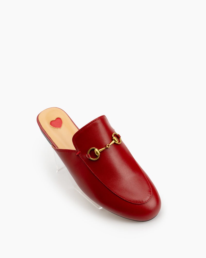 horsebit-Red-Heart-Buckle-flat-Mules