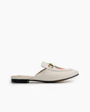 Horsebit-Classic-Metal-Buckle-Strawberry-Pattern-Leather-Slip-On-Backless-Mules