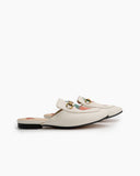 Horsebit-Classic-Metal-Buckle-Strawberry-Pattern-Leather-Slip-On-Backless-Mules