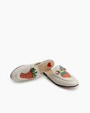Horsebit-Classic-Metal-Buckle-Strawberry-Pattern-Leather-Slip-On-Backless-Mules