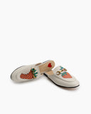 Horsebit-Classic-Metal-Buckle-Strawberry-Pattern-Leather-Slip-On-Backless-Mules