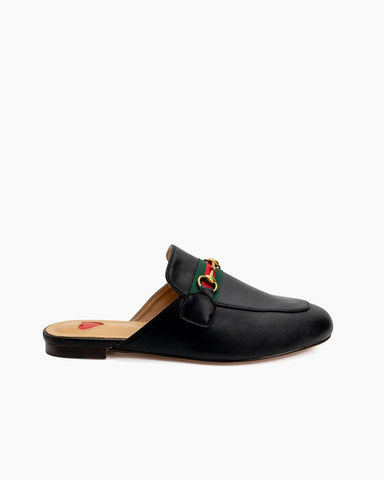 Horsebit-Slip-On-Backless-Comfortable-Leather-Flat-Mules