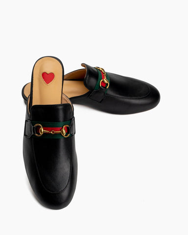 Horsebit-Slip-On-Backless-Comfortable-Leather-Flat-Mules