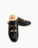 Classic-Horsebit-Heart-Embroidery-Bee-Buckle-Flat-Mules 