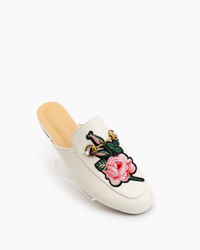 Horsebit-Floral-Embroidery-Vamp-Backless-Slip-On-Mules-Slippers