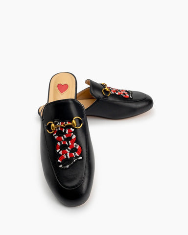 Classic-Horsebit-Heart-Metal-Buckle-Bee-Embroidery-Pattern-Flat-Mules