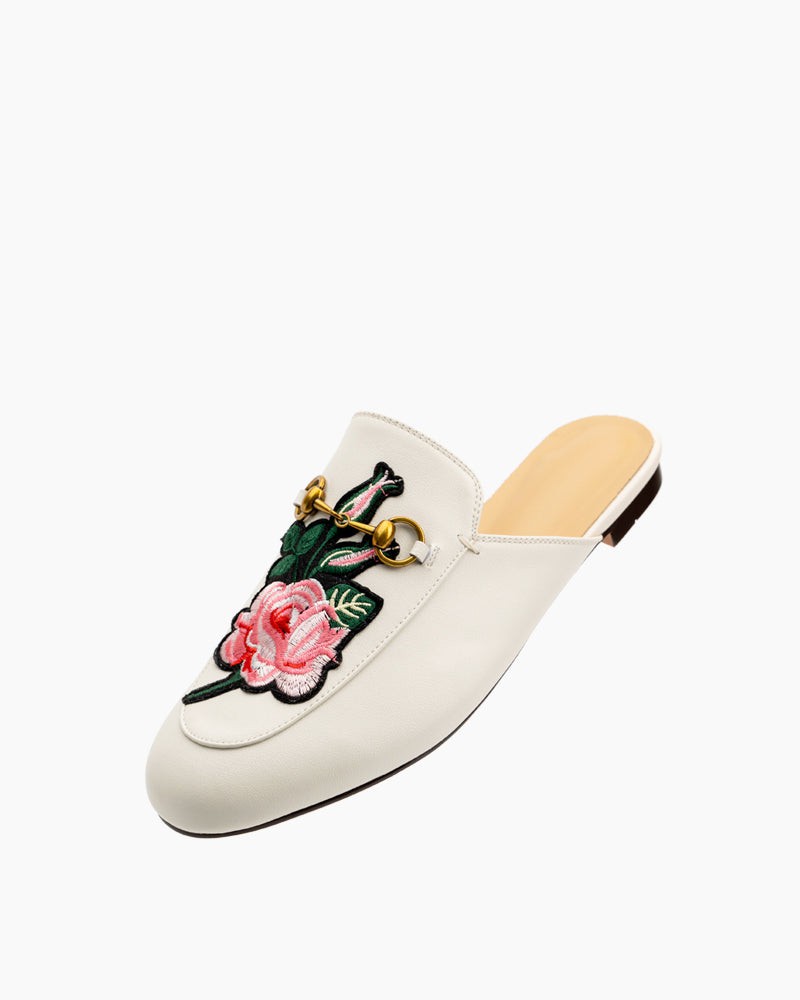 Horsebit-Floral-Embroidery-Vamp-Backless-Slip-On-Mules-Slippers