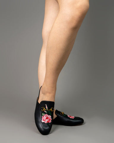 Horsebit-Floral-Embroidery-Vamp-Backless-Slip-On-Mules-Slippers