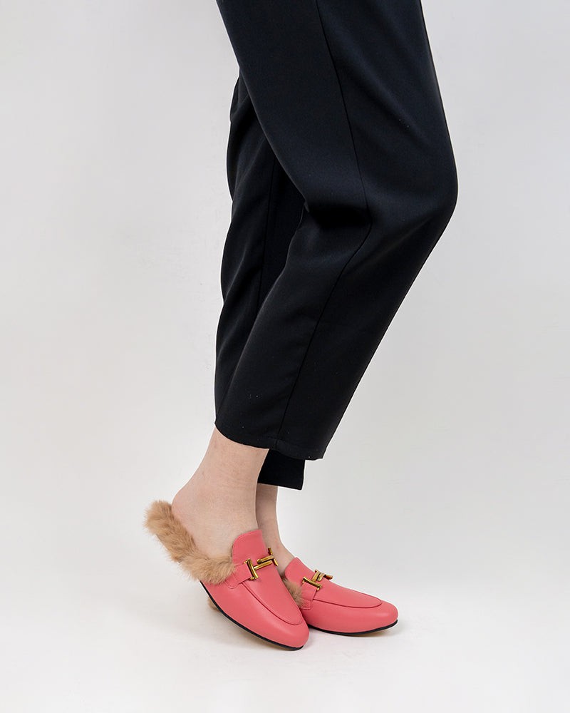 Chain-Closed-Toe-Fur-Backless-Slip-on-Slides-Flat-Leather-Mules