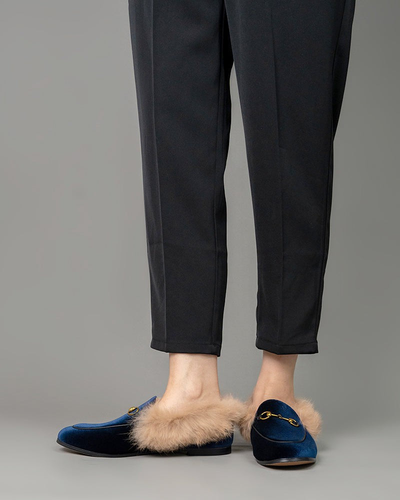 Classic-Horsebit-Velvet-Fur-Flat-Loafers