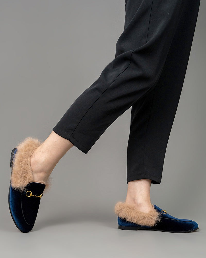Fur loafers on sale