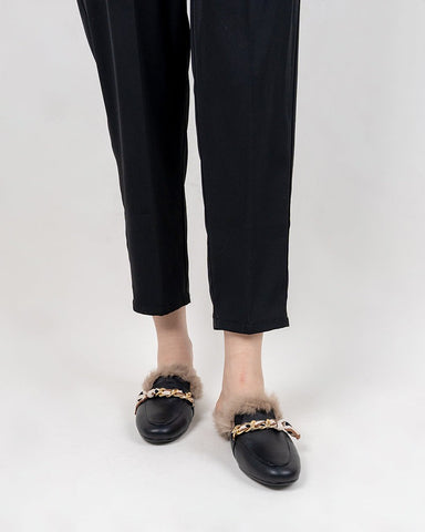 Ribbon-Decor-Flat-Fur-Comfortable-Slippers-Mules