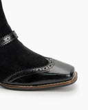 Elastic-Suede-Buckle-Strap-Embellishment-oxford-Ankle-Boots