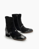 Elastic-Suede-Buckle-Strap-Embellishment-oxford-Ankle-Boots