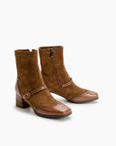 Elastic-Suede-Buckle-Strap-Embellishment-oxford-Ankle-Boots