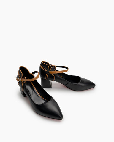 Pointed-Closed-Toe-Ankle-Strap-Chunky-Heel-Pump