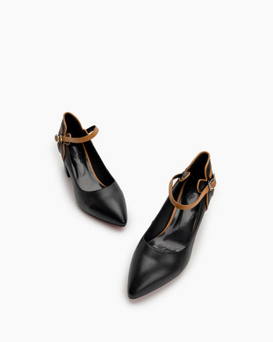 Pointed-Closed-Toe-Ankle-Strap-Chunky-Heel-Pump