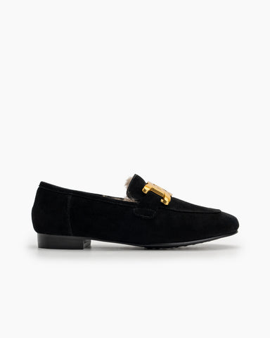 Metal-Decor-Fluffy-Warm-Loafers-Fur-Suede