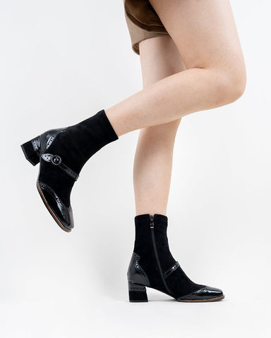 Elastic-Suede-Buckle-Strap-Embellishment-oxford-Ankle-Boots