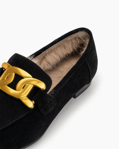 Metal-Decor-Fluffy-Warm-Loafers-Fur-Suede