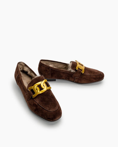 Metal-Decor-Fluffy-Warm-Loafers-Fur-Suede