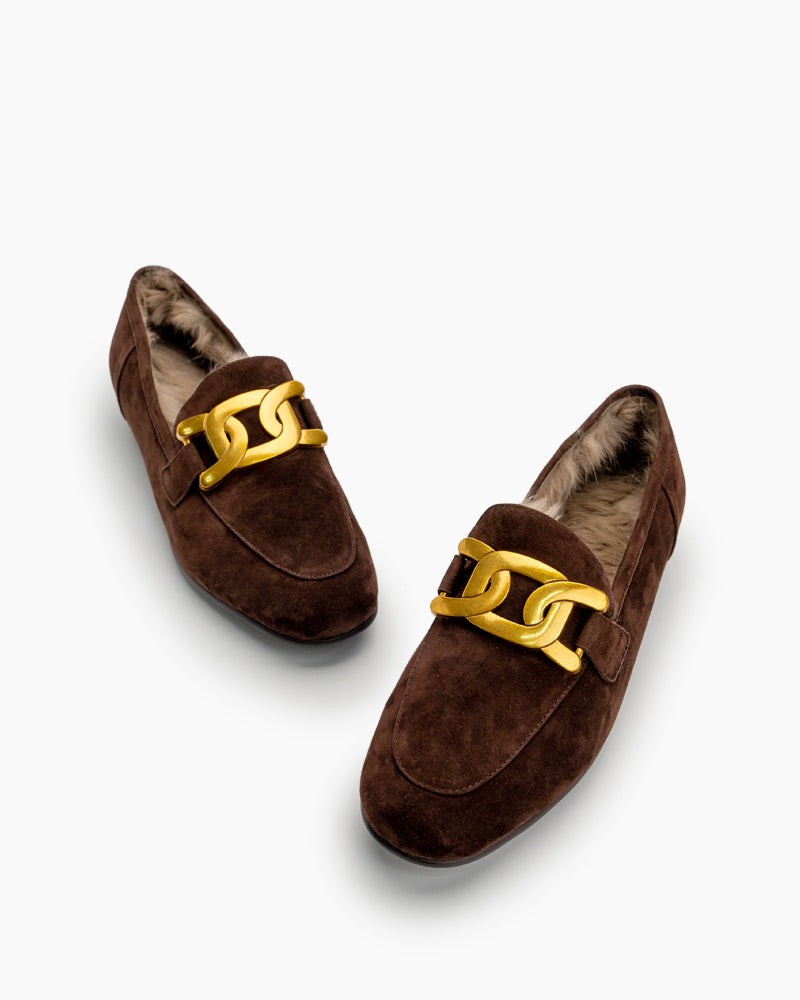 Metal-Decor-Fluffy-Warm-Loafers-Fur-Suede