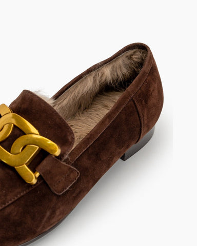 Metal-Decor-Fluffy-Warm-Loafers-Fur-Suede