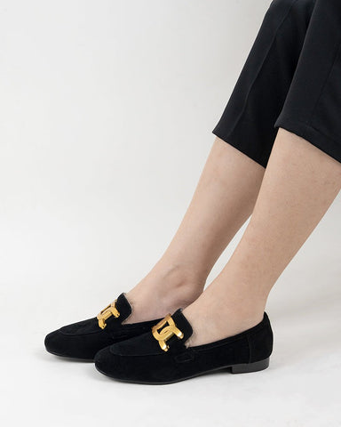 Metal-Decor-Fluffy-Warm-Loafers-Fur-Suede