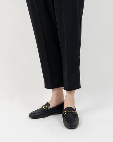 Metal-Buckle-Fluffy-Leather-Fur-Flat-Loafers