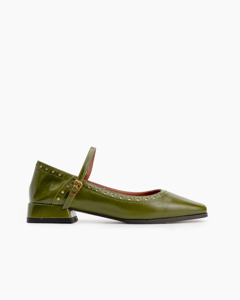Mary Janes Square Toe Chunky Heeled Pumps