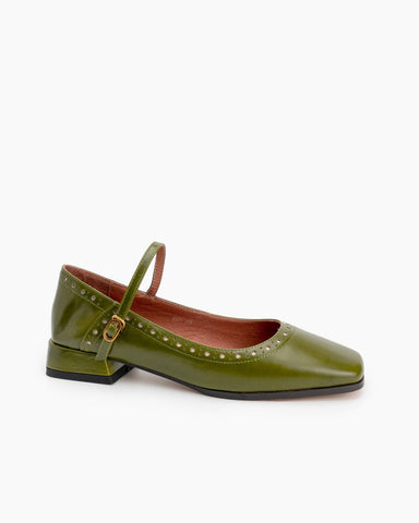 Mary Janes Square Toe Chunky Heeled Pumps
