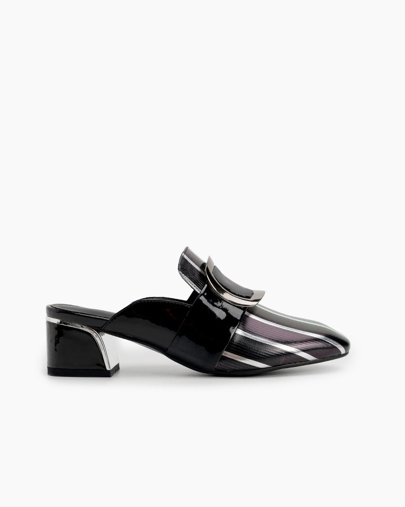 Metal-Buckle-Square-Toe-Chunky-Low-Heel-Mules-wedge