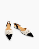 Pointed-Toe-Small-splicing-Colorblock-Floral-Decor-Slingback-Flat-Sandals