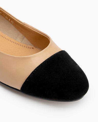 Round-Toe-Splicing-Faux-Suede-Flat-Loafers