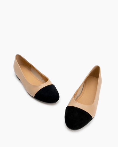 Round-Toe-Splicing-Faux-Suede-Flat-Loafers