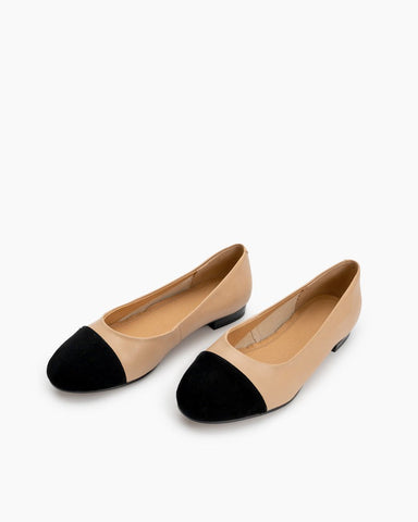 Round-Toe-Splicing-Faux-Suede-Flat-Loafers
