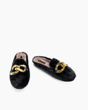 Metal-Chain-Fuzzy-Backless-Slip-on-Mules-Fur