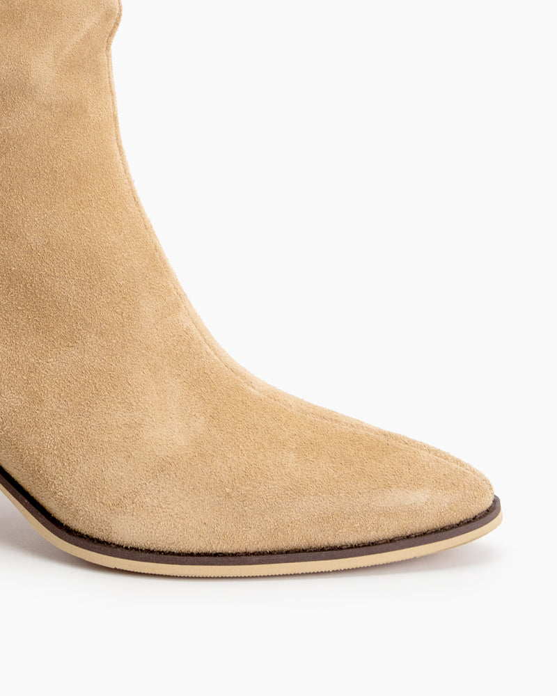 Pointed-Toe-Faux-Suede-Knee-High-Chunky-Western-Boots