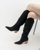 Pointed-Toe-Faux-Suede-Knee-High-Chunky-Western-Boots
