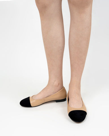 Round-Toe-Splicing-Faux-Suede-Flat-Loafers