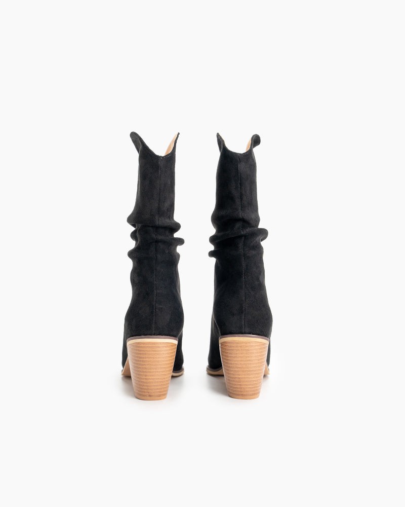 Pointed-Toe-V-Cut-Vintage-Chunky-Heel-Western-Ankle-Boots