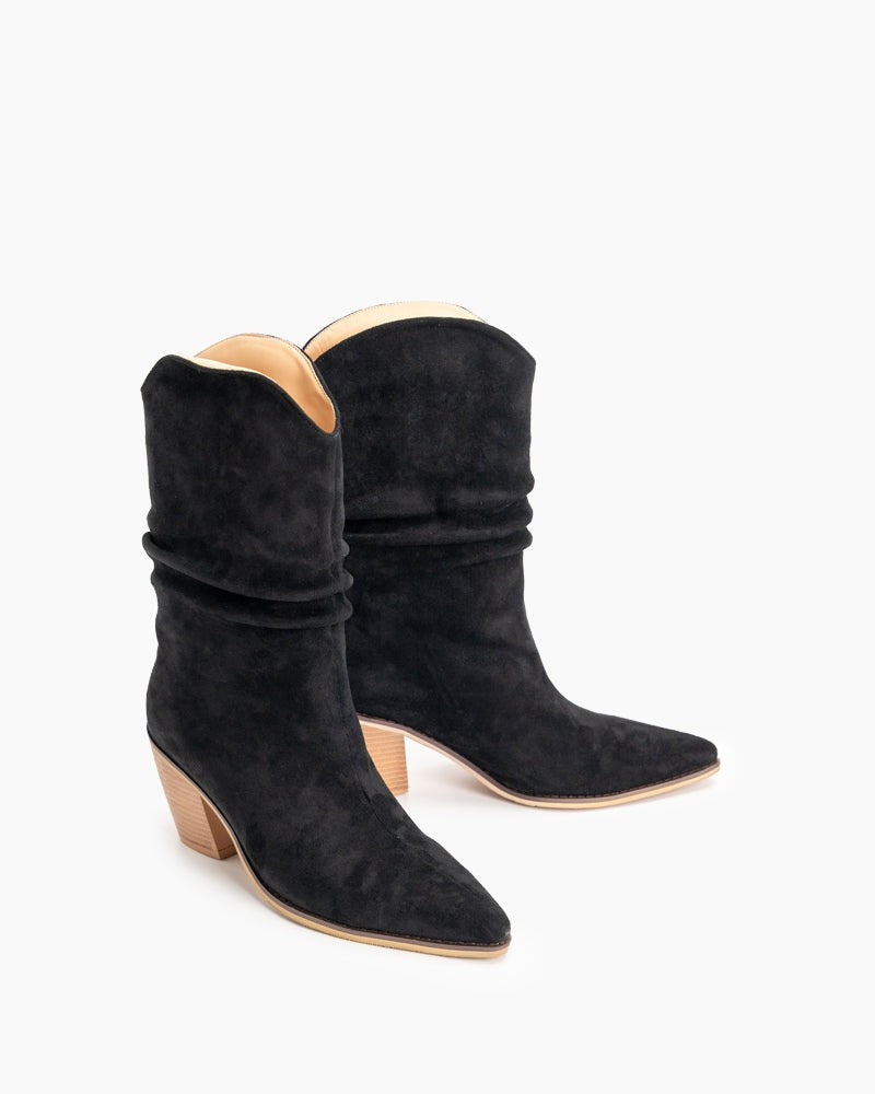 Pointed-Toe-V-Cut-Vintage-Chunky-Heel-Western-Ankle-Boots