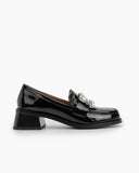 Rhinestones-Square-Buckle-Slip-on-Backless-Loafers