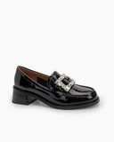 Rhinestones-Square-Buckle-Slip-on-Backless-Loafers