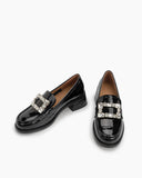 Rhinestones-Square-Buckle-Slip-on-Backless-Loafers