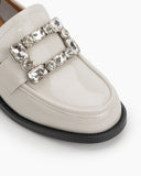 Rhinestones-Square-Buckle-Slip-on-Backless-Loafers