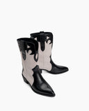 Western Pointed Toe Mid Calf Cowboy Boots