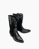 Western Pointed Toe Mid Calf Cowboy Boots