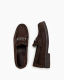 Luxury-Metal-Buckle-Slip-on-Suede-Loafers