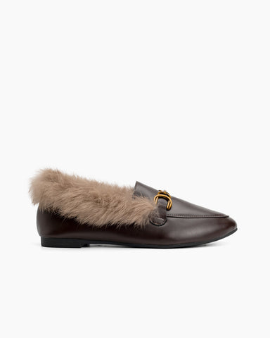 Chain-Backless-Slip-on-Closed-Toe-Fur-Flat-Slides-Loafers